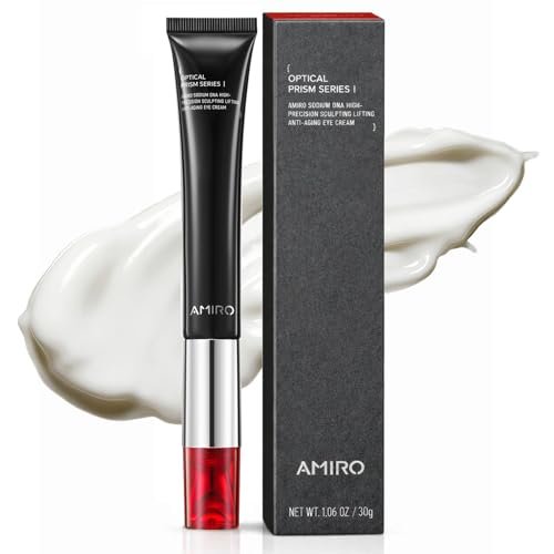 AMIRO 2-in-1 Red Light Eye Cream with Built-In Microcurrent Massager, PDRN Peptide Under Eye Treatment for Puffy, Tired-Looking Eyes, Hydrated & Firmer-Looking Skin, 1.06 oz Avelisse