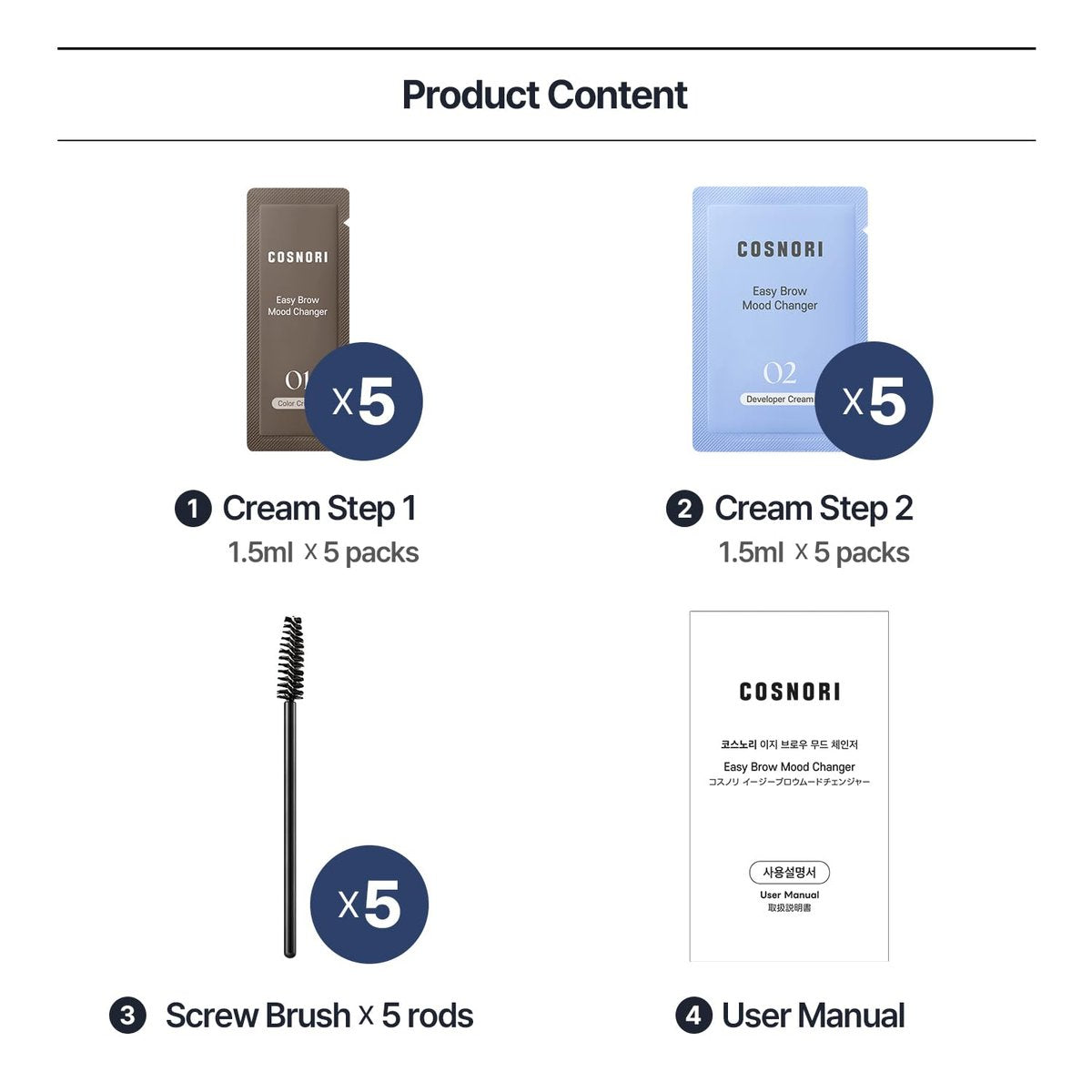 COSNORI Easy Brow Mood Changer Cloud Taupe – At-Home Brow Tinting Kit for Natural-Looking Soft Ash Brown Brows (5 Applications) Avelisse