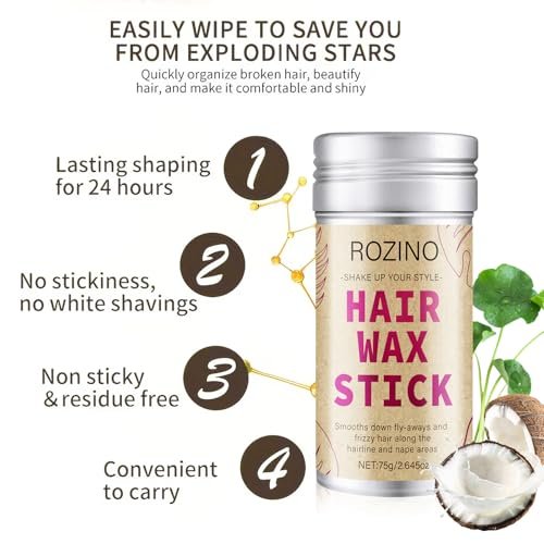 Hair Wax Stick for Flyaways Control & Styling Pomade, 2-Pack Non-Greasy Slick Stick for Women, Kids & Men – Tame Frizz, Sleek Ponytails & Buns, Nourishing Travel-Friendly Hair Wax - görsel 10