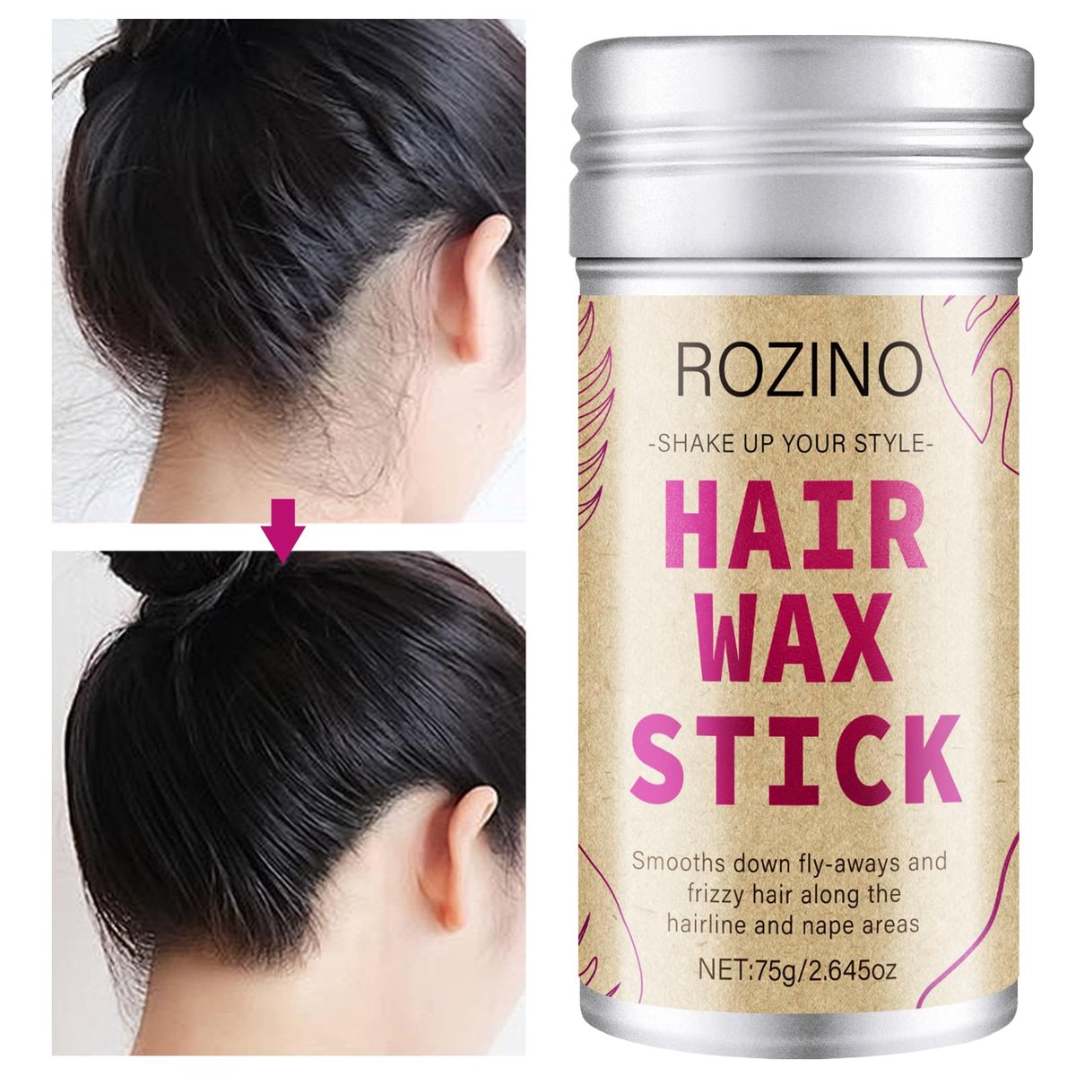 Hair Wax Stick for Flyaways Control & Styling Pomade, 2-Pack Non-Greasy Slick Stick for Women, Kids & Men – Tame Frizz, Sleek Ponytails & Buns, Nourishing Travel-Friendly Hair Wax - görsel 3