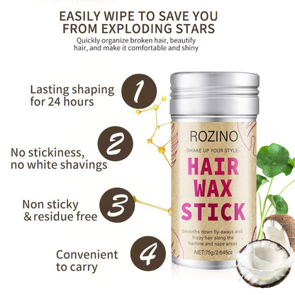 Hair Wax Stick for Flyaways Control & Styling Pomade, 2-Pack Non-Greasy Slick Stick for Women, Kids & Men – Tame Frizz, Sleek Ponytails & Buns, Nourishing Travel-Friendly Hair Wax