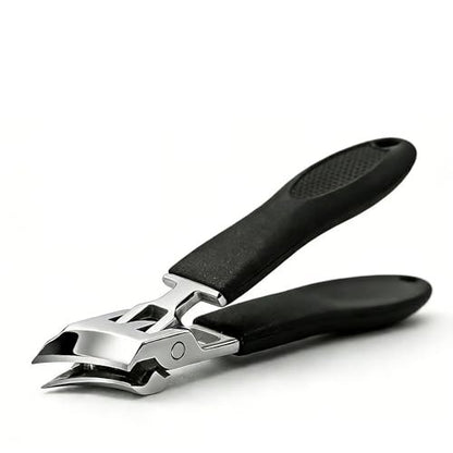 CHEMAILON Wide Jaw Opening Anti-Splash Slanted Nail Clipper - Curved Toenail Clippers for Thick Nails with Ergonomic Handle