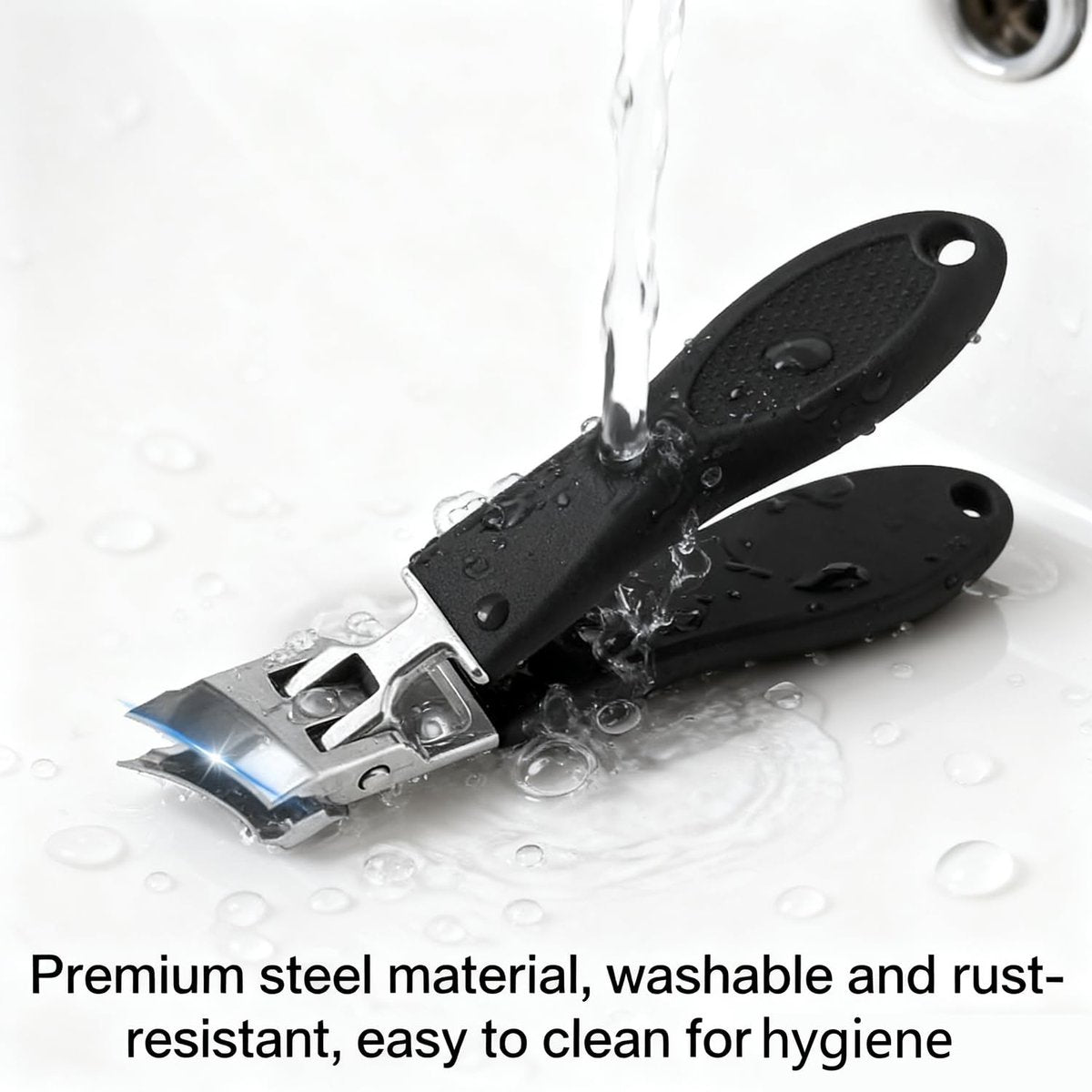 CHEMAILON Wide Jaw Opening Anti-Splash Slanted Nail Clipper - Curved Toenail Clippers for Thick Nails with Ergonomic Handle - görsel 9