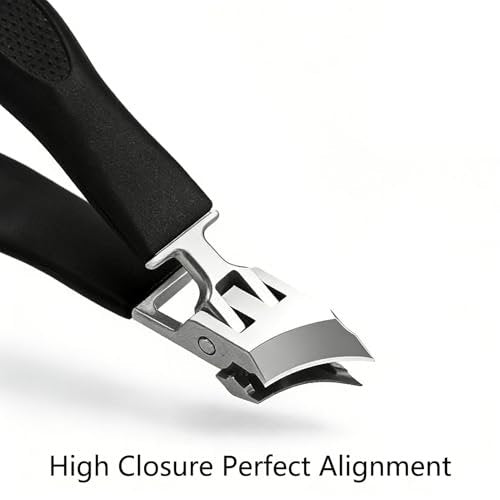CHEMAILON Wide Jaw Opening Anti-Splash Slanted Nail Clipper - Curved Toenail Clippers for Thick Nails with Ergonomic Handle - görsel 8
