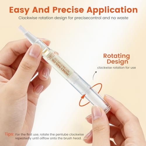 Honey Nail Oil Treatment for Growth and Strength - Cuticle Oil Pen to Nourish, Moisturize and Repair Dry, Brittle, Peeling and Damaged Nails Avelisse