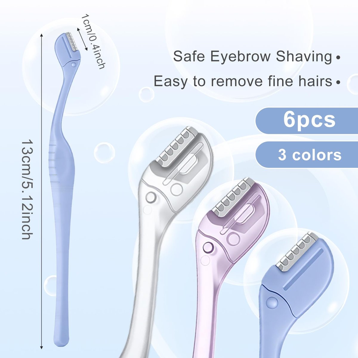HJZHII 6 Pcs Eyebrow Razor for Women - Mini Eyebrow Trimmer with Precision Cover, Small Face Razor for Lip Hair Removal & Eyebrow Shaping Avelisse