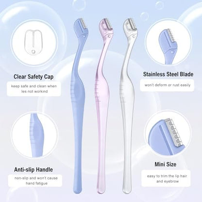 HJZHII 6 Pcs Eyebrow Razor for Women - Mini Eyebrow Trimmer with Precision Cover, Small Face Razor for Lip Hair Removal & Eyebrow Shaping Avelisse