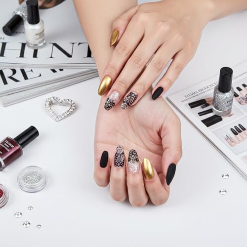 20 Rolls White and Black Lace Nail Foil Transfer Stickers - Flower Nail Art Decals for DIY Manicure - görsel 10