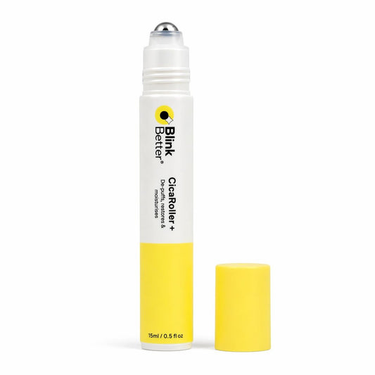 BlinkBetter CicaRoller+ Cooling Eye Roller Serum – 2.5% Caffeine, Peptides, Cica & Panthenol for Tired Eyes, 15 ml