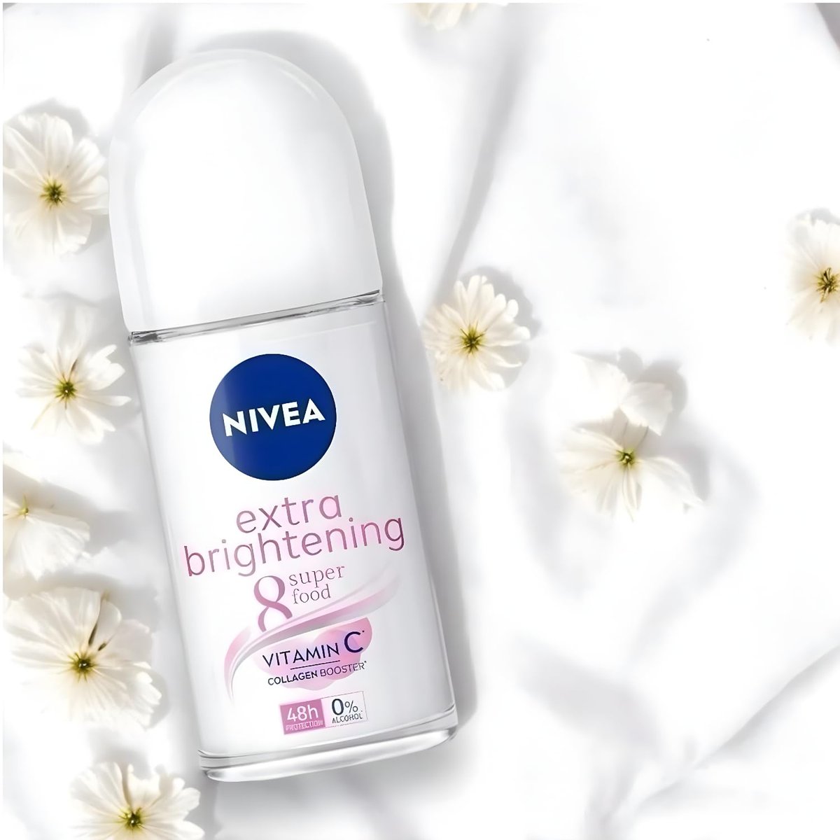 NIVEA Women Extra Brightening Roll-On Deodorant 25ml – 48H Sweat & Odor Protection, Vitamin C & Licorice Formula, 2-Pack Avelisse