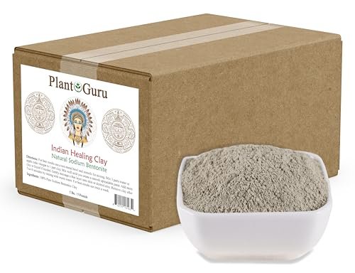 Plant Guru Sodium Bentonite Clay Powder 5 lbs – 100% Natural Indian Healing Clay for Deep Pore Cleansing Facial & Body Mask, Detox for Face, Hair, Acne & Bath Avelisse