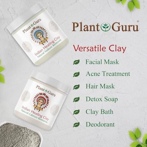 Plant Guru Sodium Bentonite Clay Powder 5 lbs – 100% Natural Indian Healing Clay for Deep Pore Cleansing Facial & Body Mask, Detox for Face, Hair, Acne & Bath Avelisse