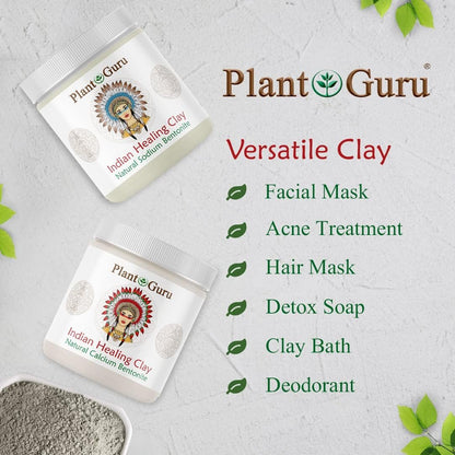 Plant Guru Sodium Bentonite Clay Powder 5 lbs – 100% Natural Indian Healing Clay for Deep Pore Cleansing Facial & Body Mask, Detox for Face, Hair, Acne & Bath Avelisse