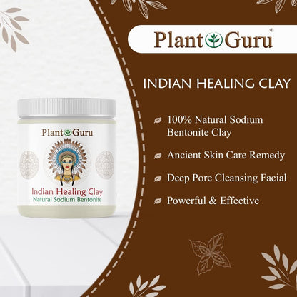 Plant Guru Sodium Bentonite Clay Powder 5 lbs – 100% Natural Indian Healing Clay for Deep Pore Cleansing Facial & Body Mask, Detox for Face, Hair, Acne & Bath Avelisse