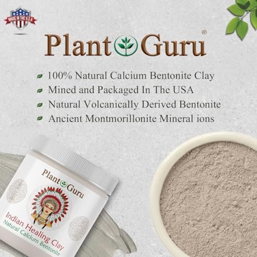 Plant Guru Calcium Bentonite Clay Powder 5 lbs – 100% Natural Indian Healing Clay for Deep Pore Cleansing Face & Body Mask, Detox for Hair, Acne, Bath Avelisse