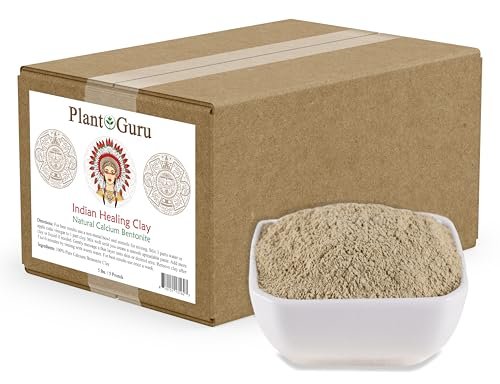 Plant Guru Calcium Bentonite Clay Powder 5 lbs – 100% Natural Indian Healing Clay for Deep Pore Cleansing Face & Body Mask, Detox for Hair, Acne, Bath Avelisse
