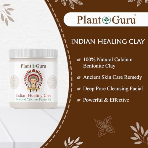 Plant Guru Calcium Bentonite Clay Powder 5 lbs – 100% Natural Indian Healing Clay for Deep Pore Cleansing Face & Body Mask, Detox for Hair, Acne, Bath Avelisse