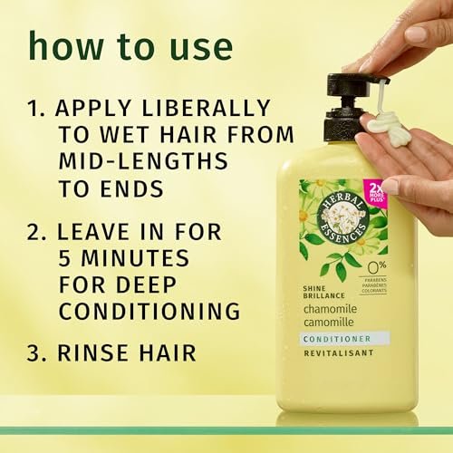 Herbal Essences Chamomile Shine Conditioner, 33.8 fl oz - Silky, Shiny Hair - görsel 14