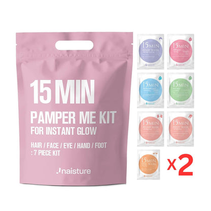 Naisture 15 Min Pamper Me Kit Duo Pack – Korean Spa Skincare Gift Sets for Women (14 Masks: Hair, Face, Eye, Hand & Foot) Avelisse