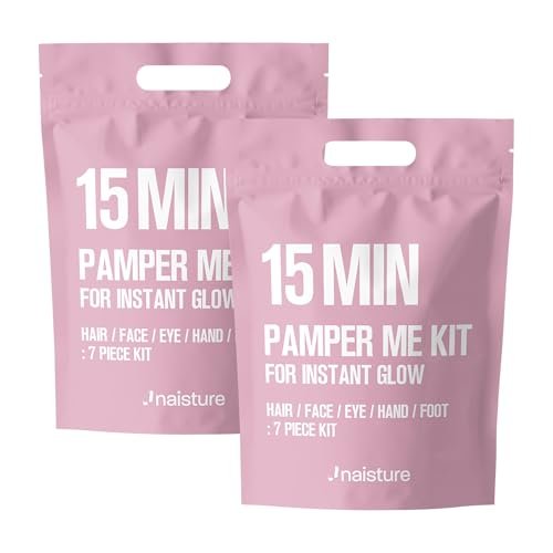 Naisture 15 Min Pamper Me Kit Duo Pack – Korean Spa Skincare Gift Sets for Women (14 Masks: Hair, Face, Eye, Hand & Foot) Avelisse
