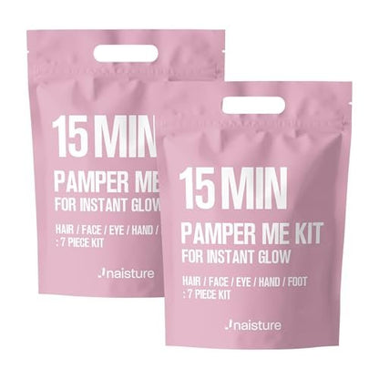 Naisture 15 Min Pamper Me Kit Duo Pack – Korean Spa Skincare Gift Sets for Women (14 Masks: Hair, Face, Eye, Hand & Foot) Avelisse