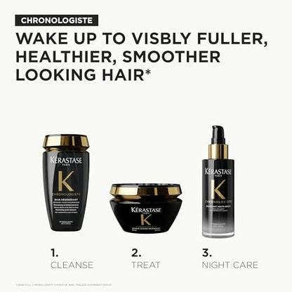 KÉRASTASE Chronologiste Travel Size Masque Intense Régénérant - Revitalizing Youth Mask for Hair Weakened by Signs of Aging, Hydrating, Infused with Hyaluronic Acid & Abyssine, 2.5 Fl Oz