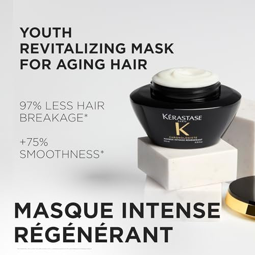 KÉRASTASE Chronologiste Travel Size Masque Intense Régénérant - Revitalizing Youth Mask for Hair Weakened by Signs of Aging, Hydrating, Infused with Hyaluronic Acid & Abyssine, 2.5 Fl Oz - görsel 6