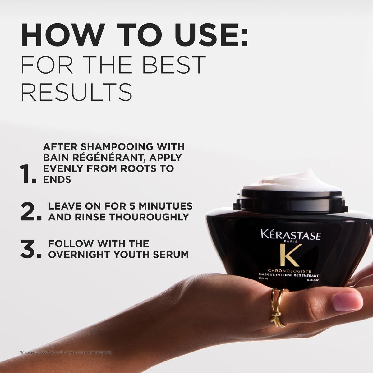 KÉRASTASE Chronologiste Travel Size Masque Intense Régénérant - Revitalizing Youth Mask for Hair Weakened by Signs of Aging, Hydrating, Infused with Hyaluronic Acid & Abyssine, 2.5 Fl Oz - görsel 7
