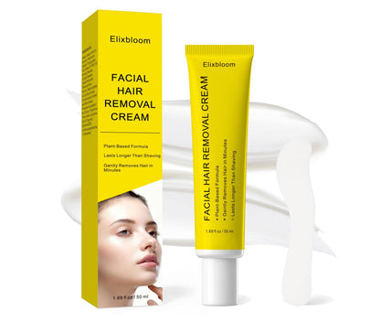 Elixbloom Facial Hair Removal Cream for Women – Painless & Gentle for Sensitive Skin, Chin, Upper Lip, Cheeks, 1.69 Fl Oz Avelisse