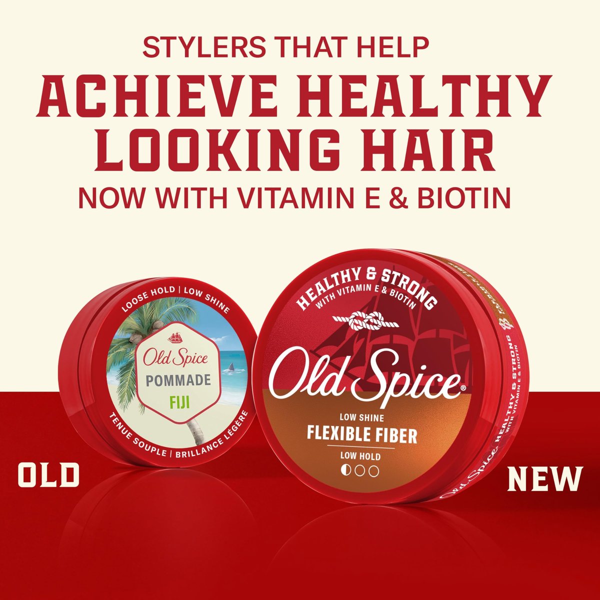 Old Spice Men's Hair Fiber - Flexible Styling Fiber with Vitamin E & Biotin, Low Hold Low Shine, 2.22 oz Avelisse