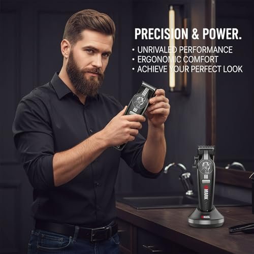 WMARK Professional Cordless Hair Clippers for Men – DLC Titanium Ceramic Blades, Stepless Speed Control, Long Battery Life – NG-8634KIT - görsel 12