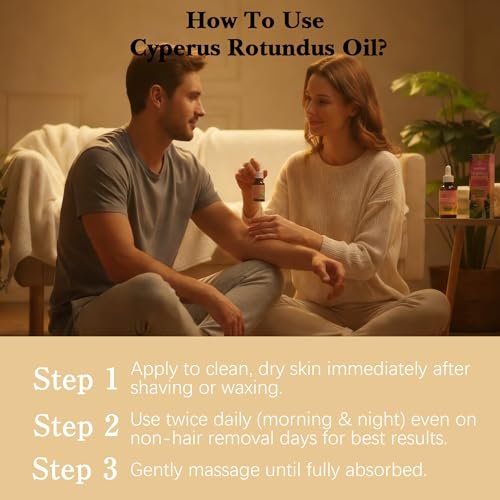Natural Cyperus Rotundus Oil | Reducing Body Hair Growth & Hair Growth Inhibitor for Women & Men | Hair Removal Oil, Slows Unwanted Hair on Body | Soothes Skin, Suitable for All Skin Types | 60ml Avelisse
