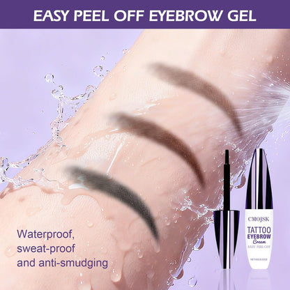 CMOJSK Tattoo Eyebrow Gel – Easy Peel Off, Semi-Permanent Eyebrow Tint for Natural-Looking, Waterproof, Sweatproof Brows (Black, 2-Pack)