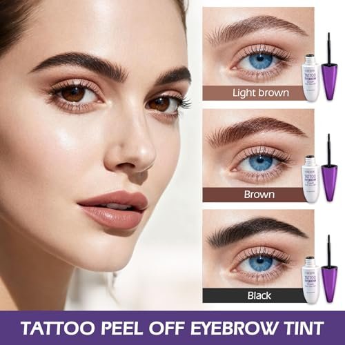 CMOJSK Tattoo Eyebrow Gel – Easy Peel Off, Semi-Permanent Eyebrow Tint for Natural-Looking, Waterproof, Sweatproof Brows (Black, 2-Pack) - görsel 4