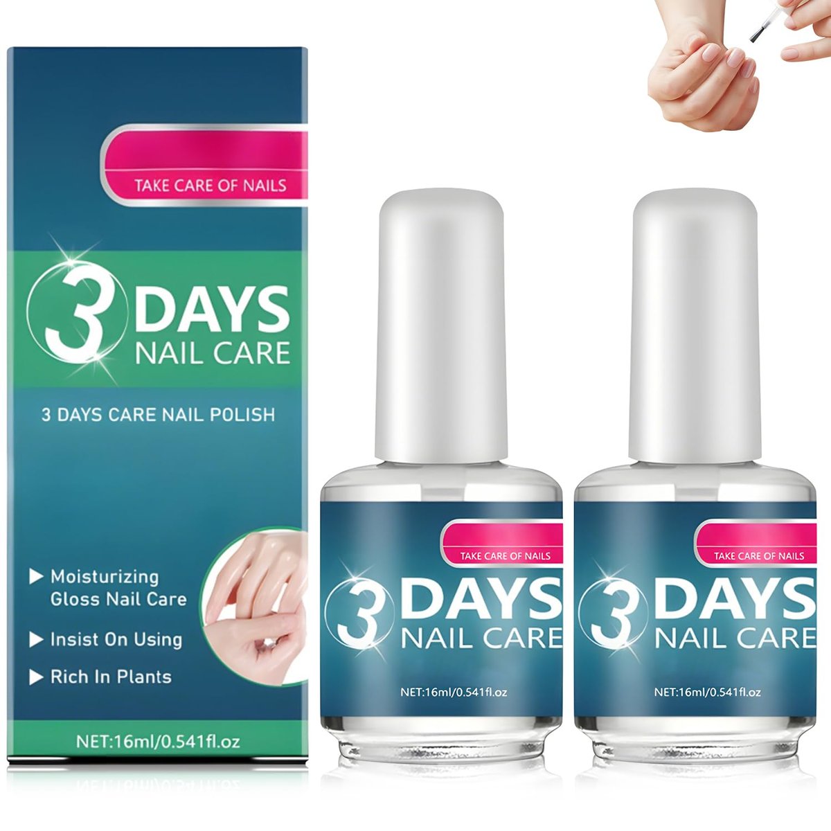 2 PCS 3 Days Nail Care – Keratin Amino Acid Formula for Strengthening & Hydration, Treatment for Dry, Weak, Fragile Nails - görsel 1