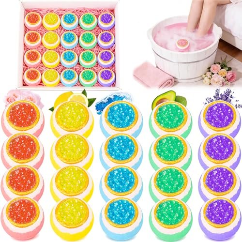 Lanwexy Bath Foot Bombs – 20 Pack Organic Natural Foot Soak with Essential Oils for Callus, Dry Cracked Feet & Foot Odor Avelisse