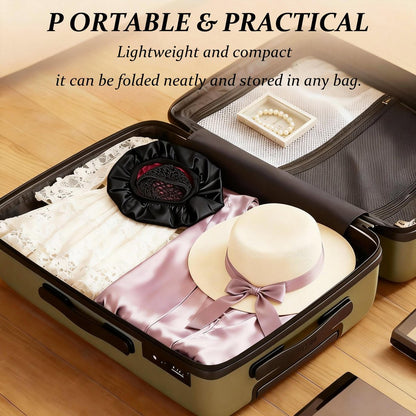 2026 Upgraded 2-in-1 Silk Press Wrap Cap Bonnet Reversible, Double Layered Satin Bonnet with Adjustable Tie, Sleeping Hair Wrap for Curly, Natural and Long Braided Hair