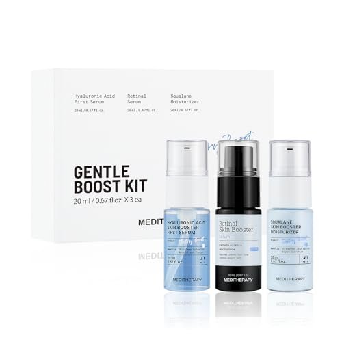 MEDITHERAPY Gentle Boost Kit – Korean Skin Care Set with Retinal & Hyaluronic Acid Serum & Squalane Moisturizer, Anti-Aging & Hydrating Routine, Beginner-Friendly Avelisse