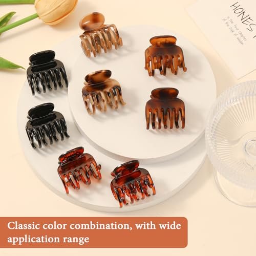 Auseibeely 8 Pcs 1.6" Small Claw Clips for Women Girls - Double Row Teeth Hair Clip for Thin/Fine/Medium Hair, Tortoise Shell & Black Non-Slip Jaw Clips Cute Accessories for Half Up Half Down - görsel 12