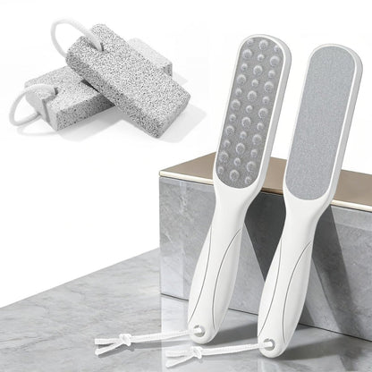 4-Piece Foot Callus Remover Set for Women – Pumice Stone Foot Scrubber for Smooth Cracked Heels & Dead Skin Care at Home