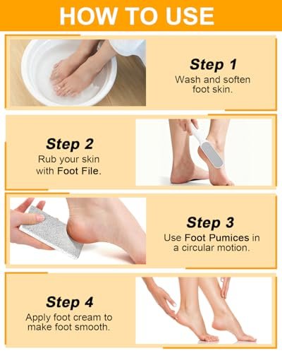 4-Piece Foot Callus Remover Set for Women – Pumice Stone Foot Scrubber for Smooth Cracked Heels & Dead Skin Care at Home - görsel 10