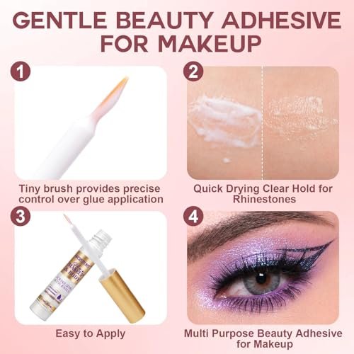 3-Pack Transparent Face Makeup Glue for Rhinestones, Waterproof Body Glue for Cosplay, Wig, Eyelashes & Hair Gems – Gentle Skin Adhesive for Women - görsel 10