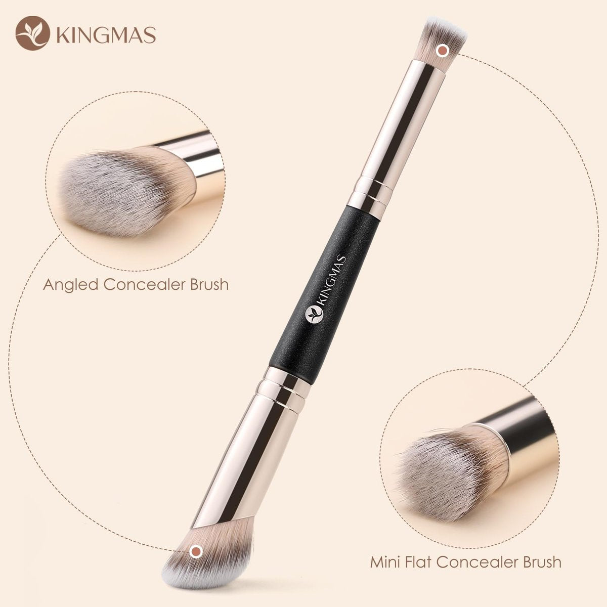KINGMAS Foundation Concealer Brushes, 2PCS – Color: Black – Image 9
