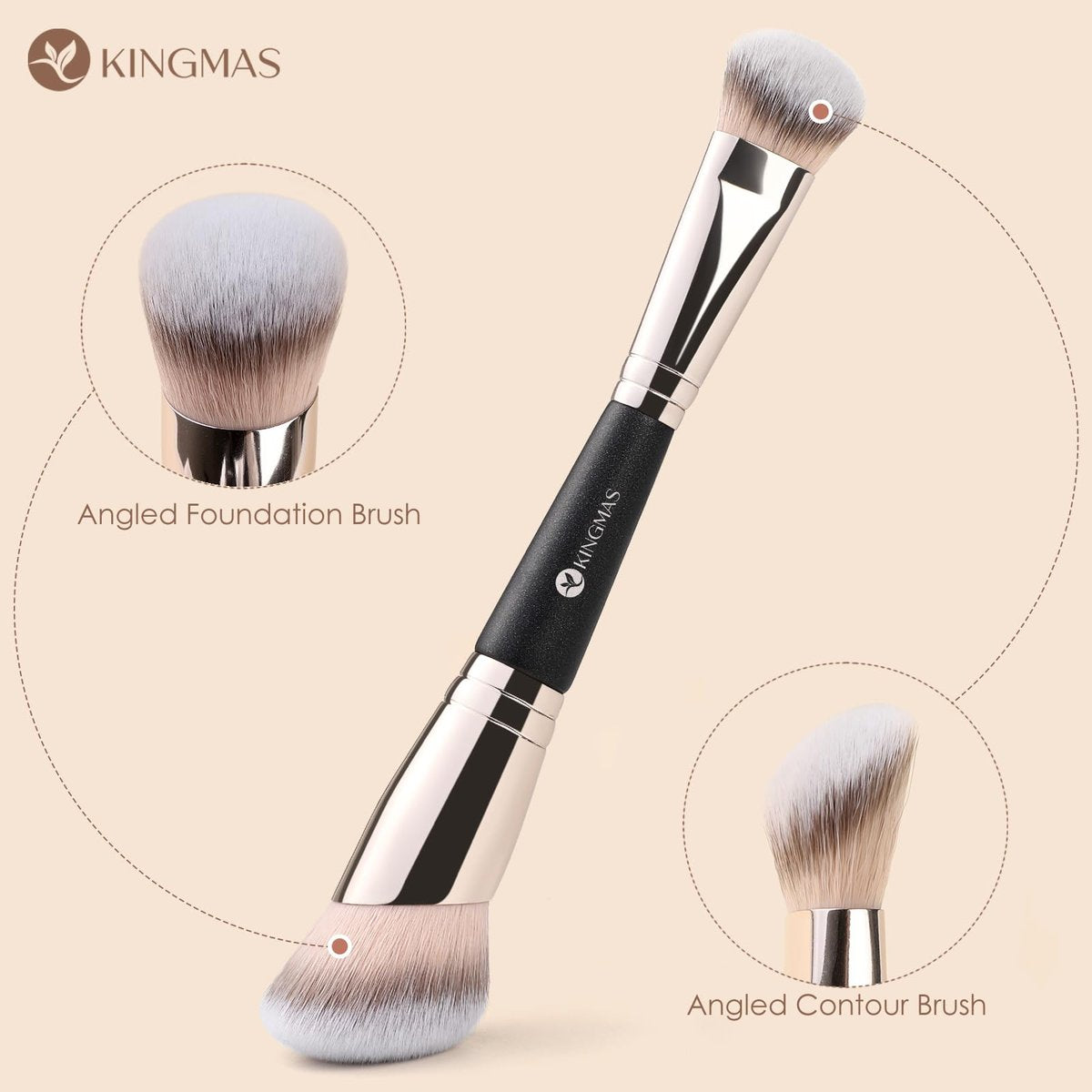 KINGMAS Foundation Concealer Brushes, 2PCS – Versatile Application: Ideal for liquid, cream, and powder formulas. – Image 5
