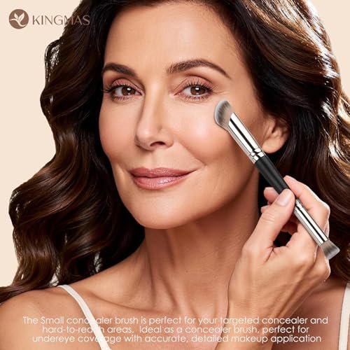KINGMAS Foundation Concealer Brushes, 2PCS – Dual-Ended Design: Each brush has two functional ends, maximizing – Image 12