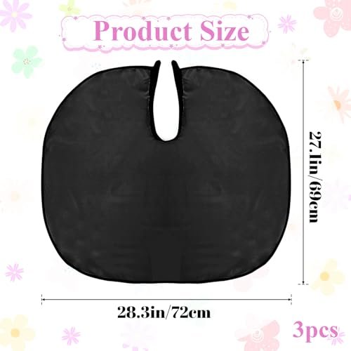 3-Pack Makeup Capes for Clients – Waterproof Salon Hair Cape Set for Hairdressers, Barber Shops & Home Use (Black, 80x72cm) - görsel 4