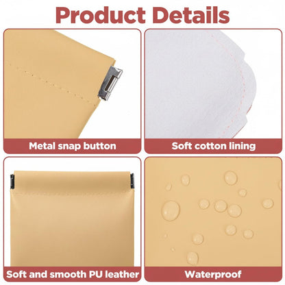 Quilax 4-Pack Personalized Snap Closure Leather Organizer Pouch - Lambskin Travel Cosmetic Bag for Makeup, Jewelry, Headphones