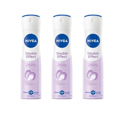 NIVEA Double Effect Anti-Perspirant Spray for Women, 72H Sweat & Odor Protection, Avocado Extract, Alcohol-Free Deodorant, Smooth Underarms, 200ml, Pack of 3 Avelisse