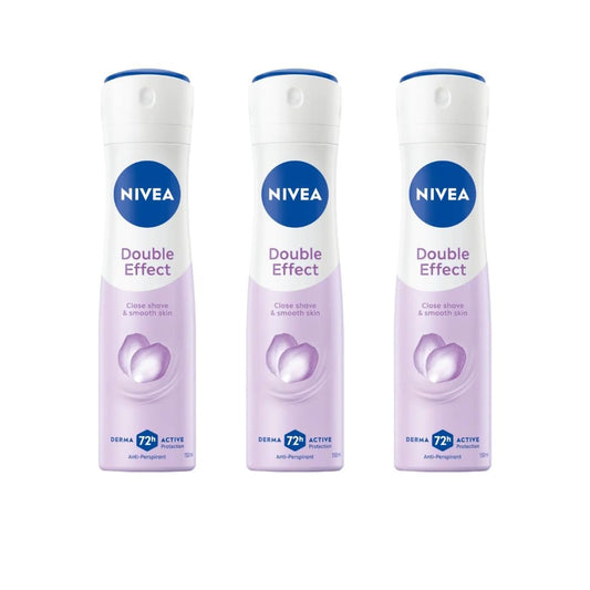NIVEA Double Effect Anti-Perspirant Spray for Women, 72H Sweat & Odor Protection, Avocado Extract, Alcohol-Free Deodorant, Smooth Underarms, 200ml, Pack of 3 Avelisse