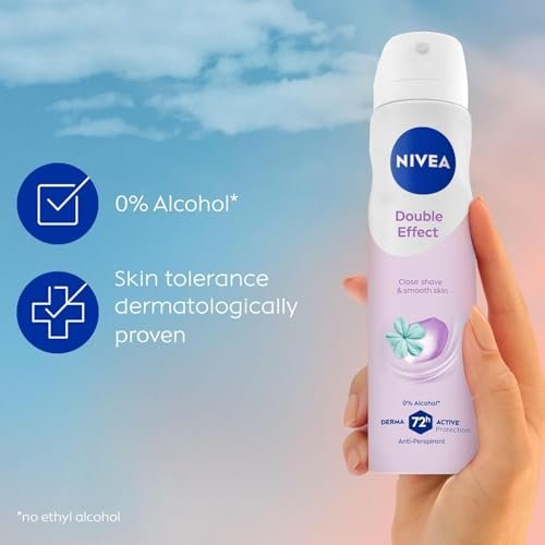 NIVEA Double Effect Anti-Perspirant Spray for Women, 72H Sweat & Odor Protection, Avocado Extract, Alcohol-Free Deodorant, Smooth Underarms, 200ml, Pack of 3 Avelisse